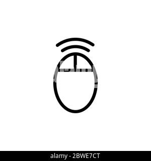 Connexion Wi-Fi au réseau local de la souris dans l'icône de la ligne de style plat vecteur pour l'APP, l'ASSURANCE-CHÔMAGE, sites Web. Icône noire Vector Illustration Banque D'Images