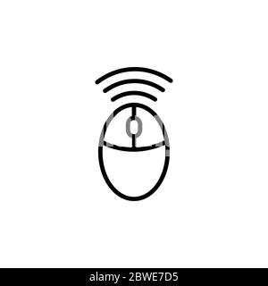 Connexion Wi-Fi au réseau local de la souris dans l'icône de la ligne de style plat vecteur pour l'APP, l'ASSURANCE-CHÔMAGE, sites Web. Icône noire Vector Illustration Banque D'Images