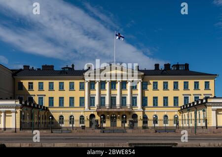 Le palais de cérémonie des présidents des Finlands est situé au centre-ville d'Helsinki. Le bâtiment est utilisé pour organiser des événements et des réunions de haut niveau. Banque D'Images