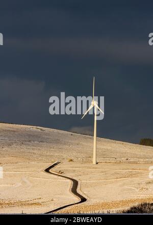 Éoliennes. Plateau de Cezallier. Parc naturel régional des Volcans d'Auvergne. Puy de Dôme. Auvergne. France Banque D'Images