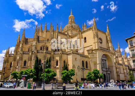 Cathédrale de Ségovie, une cathédrale catholique de style gothique à Ségovie, Espagne Banque D'Images