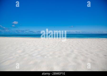 Plage sable copie espace paysage. Vacances d'été arrière-plan. Banque D'Images