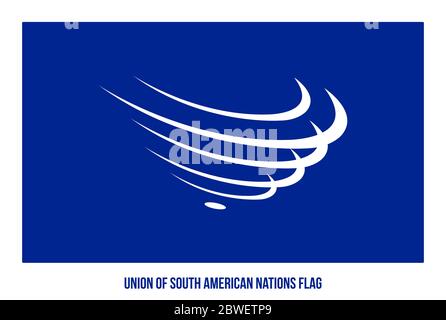 Illustration du vecteur drapeau de l'Union des nations sud-américaines (Unasur) sur fond blanc. Drapeau Union. Banque D'Images