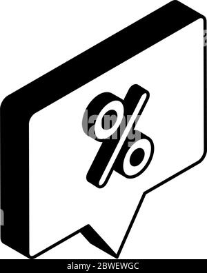 Pourcentage sur la conception vectorielle d'icône de style isométrique à bulles Illustration de Vecteur