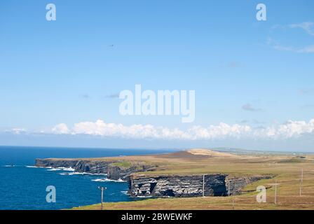 Magnifique vue sur le paysage de l'Irlande depuis un phare Banque D'Images