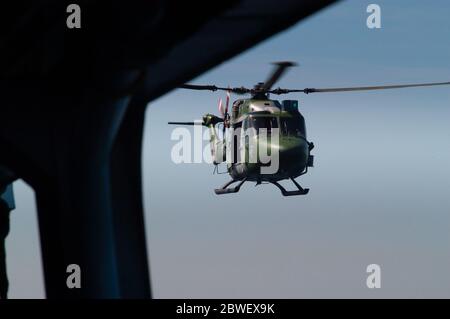 Westland Lynx AH7 du 847 Escadron de l'air naval faisant partie de la Force des hélicoptères Commando. 847 a actionné le Lynx AH7 entre 1995 et 2012 Banque D'Images