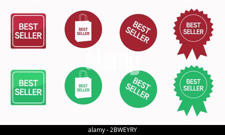Badges, sceaux ou autocollants Best Seller. Illustration vectorielle isolée. Illustration de Vecteur