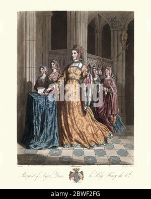 Margaret d'Anjou fut la reine d'Angleterre par mariage avec le roi Henri VI de 1445 à 1461 et de 1470 à 1471. Banque D'Images