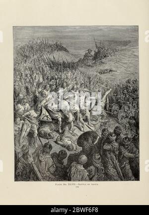 Bataille d'Arsur [Arsuf, Apollonia 7 septembre 1191 après la bataille d'Arsuf, lutte entre les forces de Richard I d'Angleterre et de Saladin] par Dore plate XLVII du livre histoire des croisades. Avec une magnifique galerie de cent gravures pleine page par l'artiste de renommée mondiale, Gustave doré [Gustave Dore] par Boyd, James P. (James Penny), 1836-1910. Publié à Philadelphie 1892 Banque D'Images