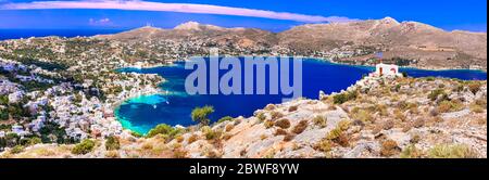 Grèce paysage de mer - belle île de Leros en Dodécanèse Banque D'Images