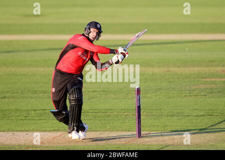 CHESTER LE STREET, ANGLETERRE - John Hastings de Durham batting pendant le match NAT West T20 Blast North Division entre Durham et Northamptonshire à Emirates Riverside, Chester le Street, vendredi 24 juillet 2014 (Credit: Mark Fletcher | MI News) Banque D'Images