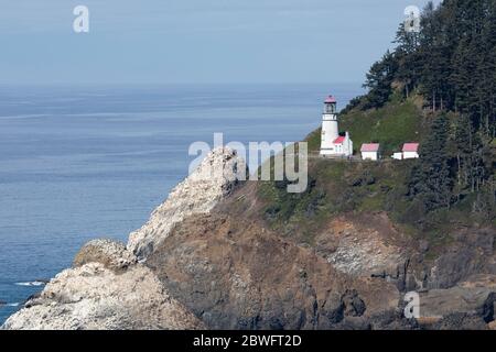 Phare de la rivière Umpqua, Cape déception, Oregon, États-Unis Banque D'Images