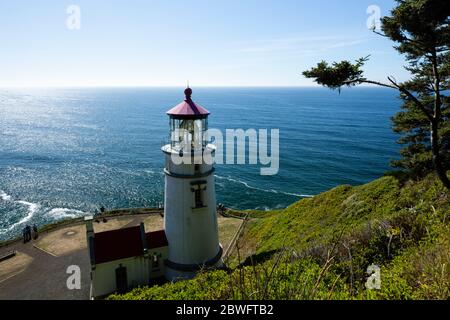 Phare de la rivière Umpqua, Cape déception, Oregon, États-Unis Banque D'Images