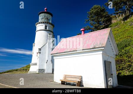 Phare de la rivière Umpqua, Cape déception, Oregon, États-Unis Banque D'Images