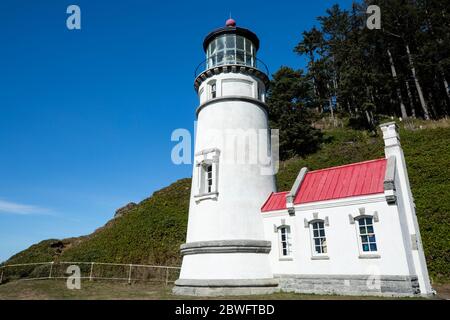 Phare de la rivière Umpqua, Cape déception, Oregon, États-Unis Banque D'Images