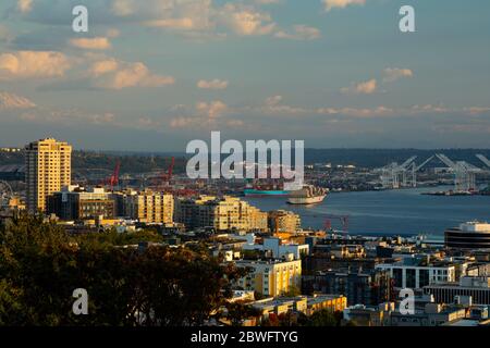 Port de Seattle, Washington, États-Unis Banque D'Images