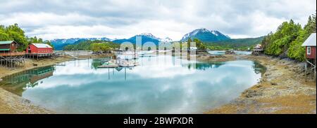 Paysage pittoresque de Halibut Cove, Alaska, États-Unis Banque D'Images