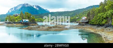 Paysage pittoresque de Halibut Cove, Alaska, États-Unis Banque D'Images