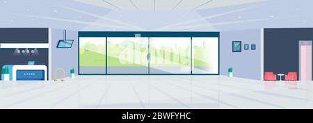 Vecteur d'un hall d'accueil moderne d'un hôtel contemporain Illustration de Vecteur
