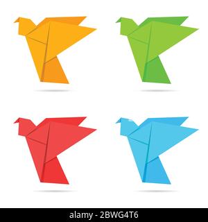 illustration de l'art en couleur origami oiseau Illustration de Vecteur