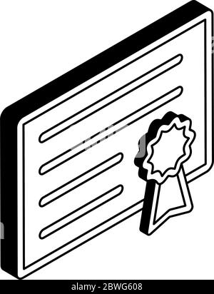 Graduation dipompon Isométrique style de ligne icône de conception vectorielle Illustration de Vecteur