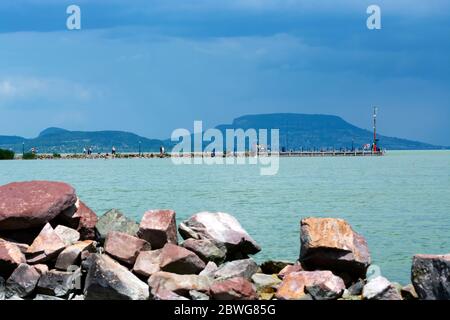 Paysage à Lac Balaton , Hongrie Banque D'Images