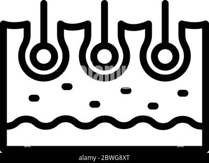 Icône en forme de peau coupée, style contour Illustration de Vecteur