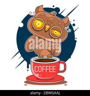 Modèle de logo hibou moderne simple Illustration vectorielle convient à l'impression de cartes de vœux, d'affiches ou de T-shirts. Illustration de Vecteur