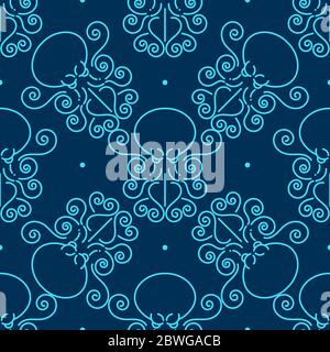 Motif abstrait sans couture avec poulpes. L'illustration peut être copiée sans coutures. Vecteur . Fond original bon pour les cartes, les affiches, Web Desi Illustration de Vecteur