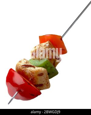 Brochette de poulet et de poivre Banque D'Images