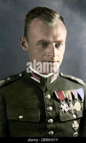 Witold Pilecki (1901 – 1948; officier de cavalerie polonais, agent de renseignement et chef de la résistance. Banque D'Images