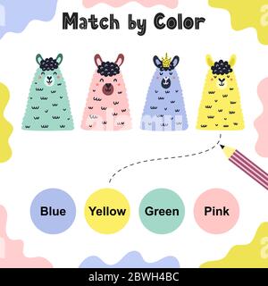 Match par couleur jeu amusant pour les enfants Illustration de Vecteur