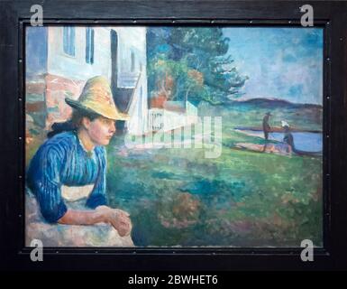 Atardecer. Edvard Munch. Musée national Thyssen-Bornemisza. Madrid. Espagne Banque D'Images