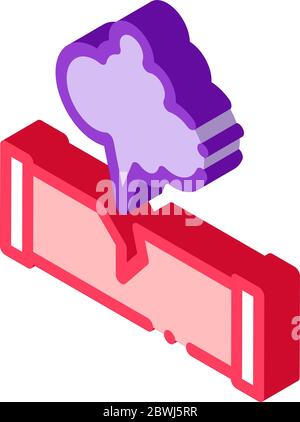 Illustration vectorielle de l'icône isométrique de pollution de rupture de tuyau gaz Illustration de Vecteur
