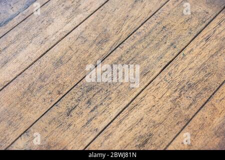 Bureaux en bois marron. Planche de bureau en bois à utiliser comme arrière-plan ou texture Banque D'Images