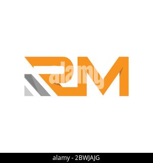 Lettre RM typographie moderne logo design image vectorielle isolée sur fond blanc Illustration de Vecteur