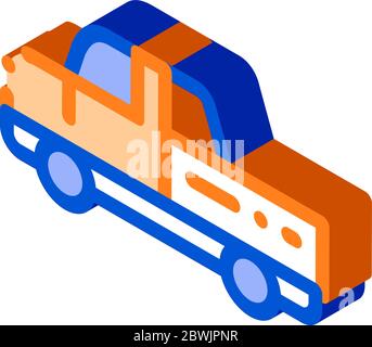 Illustration vectorielle isométrique à icône de ramasseur agricole Illustration de Vecteur