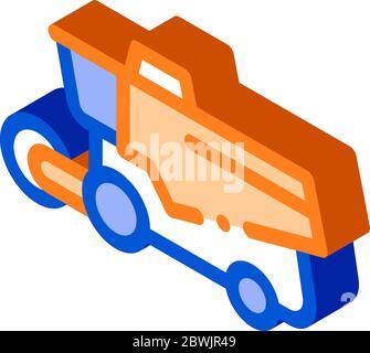Illustration vectorielle d'icône isométrique de véhicule de récolteuse-hacheuse Illustration de Vecteur