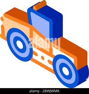 Illustration vectorielle isométrique à icône représentant un tracteur industriel Illustration de Vecteur