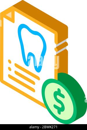 Illustration vectorielle d'icône isométrique de la liste des stéatoses de dentiste Illustration de Vecteur