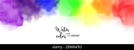 Aquarelle arc-en-ciel abstraite et colorée pour un arrière-plan. Colorant vecteur artistique utilisé comme élément dans le design décoratif de l'affiche supérieure, de la couverture ou de la vanne Illustration de Vecteur