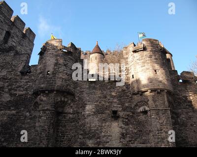 Gravensteen (Gand, Flandre orientale, Belgique) Banque D'Images