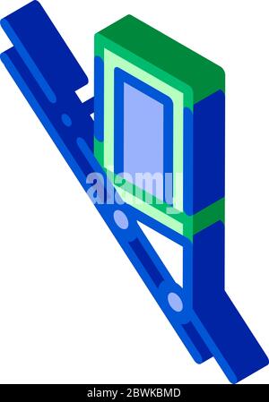 Illustration vectorielle d'icône isométrique d'ascenseur incliné pour transport public Illustration de Vecteur