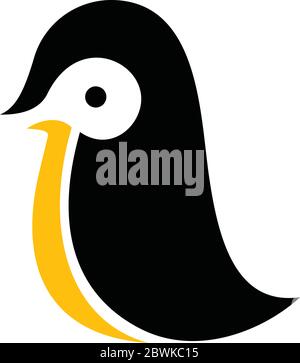 Icône simple de logo animal de la faune et du petit pingouin Illustration de Vecteur