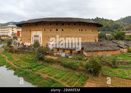 A Fujian Tulou - Maison ronde traditionnelle du peuple Hakka et site historique de la province du Fujian Banque D'Images