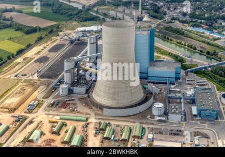 Uniper-Kraftwerk Datteln 4 à Datteln am Dortmund-EMS-Kanal, 24.05.2019, Luftbild, Allemagne, Rhénanie-du-Nord-Westphalie, région de la Ruhr, Datteln Banque D'Images