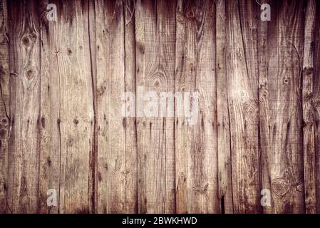 Vieux bois raboles texture avec ongles rouillés, arrière-plan vintage Banque D'Images
