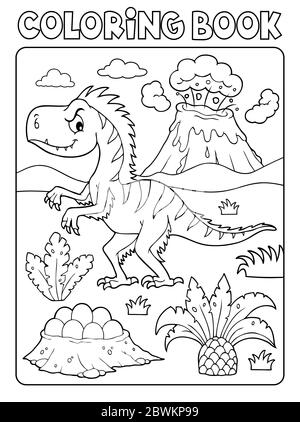 Livre de coloriage Dinosaur composition image 4 - eps10 illustration vectorielle. Illustration de Vecteur