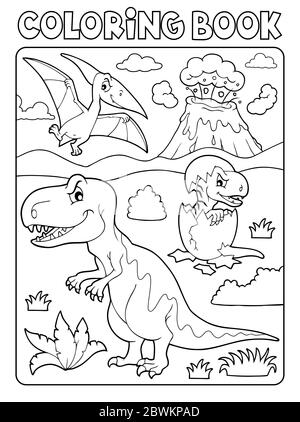 Livre de coloriage dinosaure sujet image 9 - eps10 illustration vectorielle. Illustration de Vecteur