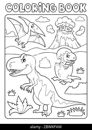 Livre de coloriage dinosaure sujet image 9 - eps10 illustration vectorielle. Illustration de Vecteur